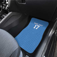 Custom Estonia Football Car Mats Retro Jersey Blue Version