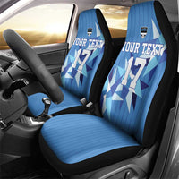 Custom Estonia Football Car Seat Cover Retro Jersey Blue Version