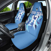 Custom Estonia Football Car Seat Cover Retro Jersey Blue Version