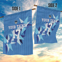 Custom Estonia Football Garden Flag Retro Jersey Blue Version