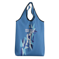 Custom Estonia Football Grocery Bag Retro Jersey Blue Version