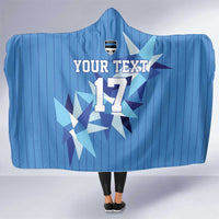 Custom Estonia Football Hooded Blanket Retro Jersey Blue Version