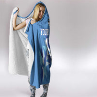 Custom Estonia Football Hooded Blanket Retro Jersey Blue Version