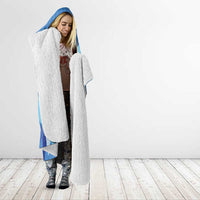 Custom Estonia Football Hooded Blanket Retro Jersey Blue Version