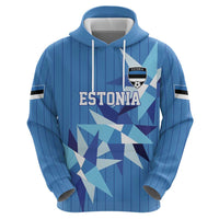 Custom Estonia Football Hoodie Retro Jersey Blue Version