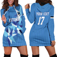 Custom Estonia Football Hoodie Dress Retro Jersey Blue Version