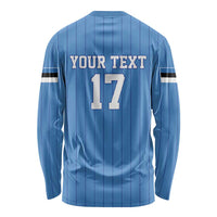 Custom Estonia Football Long Sleeve Shirt Retro Jersey Blue Version