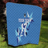 Custom Estonia Football Quilt Retro Jersey Blue Version
