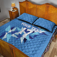Custom Estonia Football Quilt Bed Set Retro Jersey Blue Version