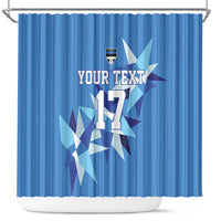 Custom Estonia Football Shower Curtain Retro Jersey Blue Version