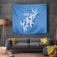 Custom Estonia Football Tapestry Retro Jersey Blue Version