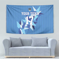 Custom Estonia Football Tapestry Retro Jersey Blue Version