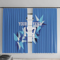 Custom Estonia Football Window Curtain Retro Jersey Blue Version