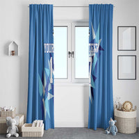 Custom Estonia Football Window Curtain Retro Jersey Blue Version