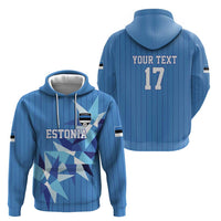 Custom Estonia Football Zip Hoodie Retro Jersey Blue Version