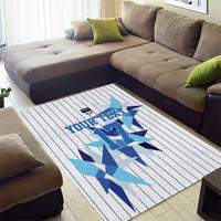 Custom Estonia Football Area Rug Retro Jersey White Version