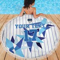 Custom Estonia Football Beach Blanket Retro Jersey White Version