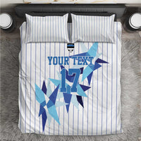 Custom Estonia Football Bedding Set Retro Jersey White Version