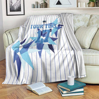 Custom Estonia Football Blanket Retro Jersey White Version