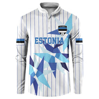 Custom Estonia Football Button Sweatshirt Retro Jersey White Version