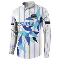 Custom Estonia Football Button Sweatshirt Retro Jersey White Version