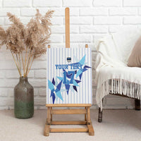 Custom Estonia Football Canvas Wall Art Retro Jersey White Version