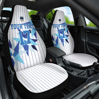 Custom Estonia Football Car Seat Cover Retro Jersey White Version