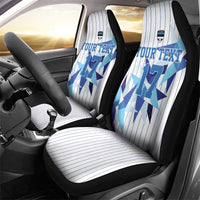 Custom Estonia Football Car Seat Cover Retro Jersey White Version