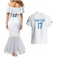 Custom Estonia Football Couples Matching Mermaid Dress and Hawaiian Shirt Retro Jersey White Version