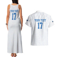 Custom Estonia Football Couples Matching Tank Maxi Dress and Hawaiian Shirt Retro Jersey White Version