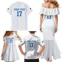 Custom Estonia Football Family Matching Mermaid Dress and Hawaiian Shirt Retro Jersey White Version