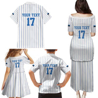 Custom Estonia Football Family Matching Puletasi and Hawaiian Shirt Retro Jersey White Version