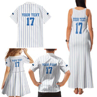 Custom Estonia Football Family Matching Tank Maxi Dress and Hawaiian Shirt Retro Jersey White Version
