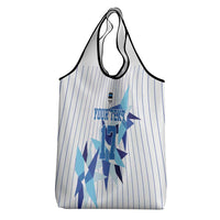 Custom Estonia Football Grocery Bag Retro Jersey White Version