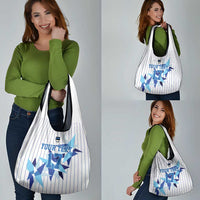 Custom Estonia Football Grocery Bag Retro Jersey White Version