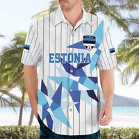 Custom Estonia Football Hawaiian Shirt Retro Jersey White Version