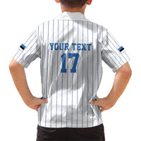 Custom Estonia Football Hawaiian Shirt Retro Jersey White Version