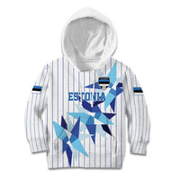 Custom Estonia Football Kid Hoodie Retro Jersey White Version