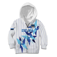 Custom Estonia Football Kid Hoodie Retro Jersey White Version