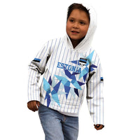 Custom Estonia Football Kid Hoodie Retro Jersey White Version