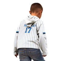 Custom Estonia Football Kid Hoodie Retro Jersey White Version