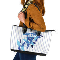 Custom Estonia Football Leather Tote Bag Retro Jersey White Version