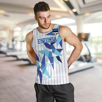 Custom Estonia Football Men Tank Top Retro Jersey White Version