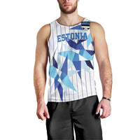 Custom Estonia Football Men Tank Top Retro Jersey White Version