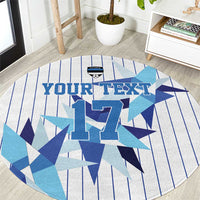 Custom Estonia Football Round Carpet Retro Jersey White Version