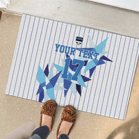 Custom Estonia Football Rubber Doormat Retro Jersey White Version