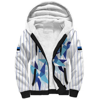 Custom Estonia Football Sherpa Hoodie Retro Jersey White Version
