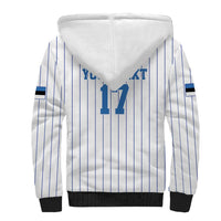 Custom Estonia Football Sherpa Hoodie Retro Jersey White Version