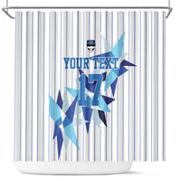 Custom Estonia Football Shower Curtain Retro Jersey White Version