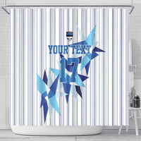 Custom Estonia Football Shower Curtain Retro Jersey White Version
